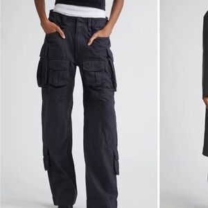Alexander Wang Black PreStyled Waistband Cargo Boot Cut Pants